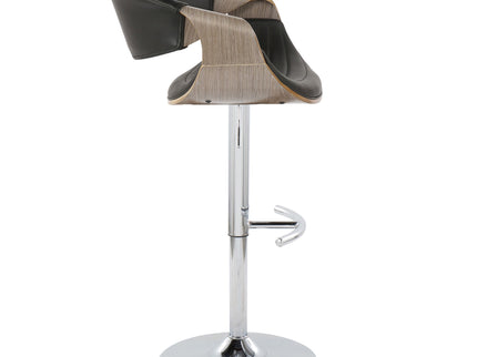 Symphony - Mid Century Modern Adjustable Barstool With Swivel & Rounded T Footrest (Set of 2)