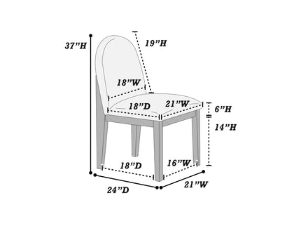 5 Piece Round Dining Set With With Chairs - Black / White