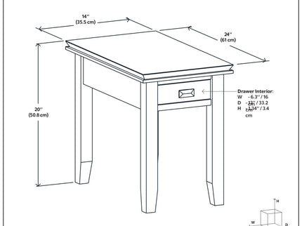 Artisan - Handcrafted Narrow Side Table