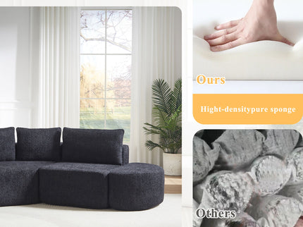 V - Shaped Modular Sofa Set With 3 Pillow