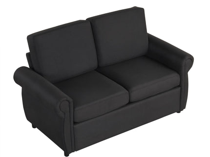 Pull Out Sofa Bed Loveseat Sleeper With Twin Size Memory Mattress With Two USB Ports For Living Room Spaces