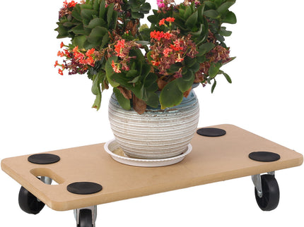 Furniture Moving Dolly, Heavy Duty Wood Rolling Mover With Wheels For Piano Couch Fridge Heavy Items, Securely Holds 500 Lbs (Set of 4) - Natural