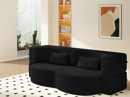 Modern Floor Sofa With 2 Pillows, Twin Size For Living Room