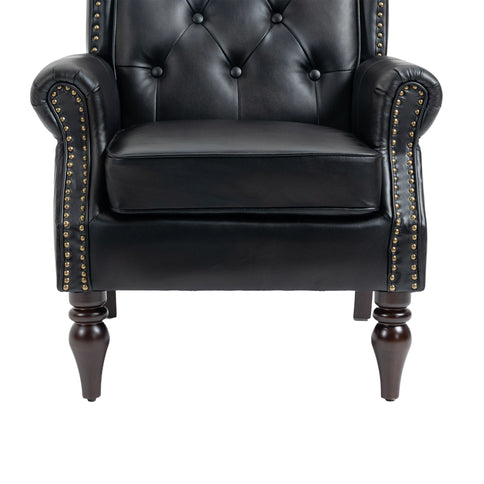 Modern Accent Armchair With Sturdy Wood Legs