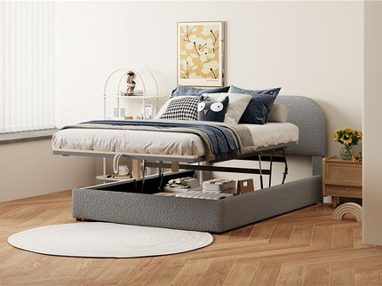 Upholstered Platform Bed With Hydraulic Storage System
