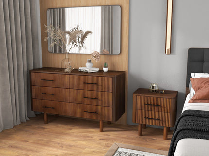 Logan - Nightsd Bed Side Tables With 2 Drawers - Brown