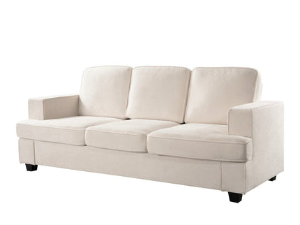 Modern Sofa, Comfortable 3 Seater Couch With Deep Seating, Loose Back Cushions, Wide Arms