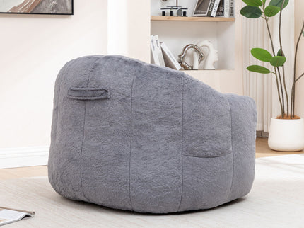 Beanbag Chair, Beanbag Sofa Chair With Armrests Stuffed High Density Foam