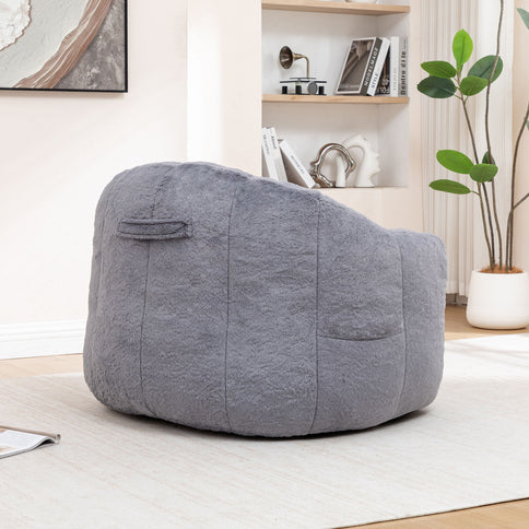 Beanbag Chair, Beanbag Sofa Chair With Armrests Stuffed High Density Foam