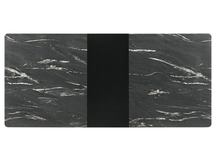 Bellingham - Dining Table With Self Storing Extension Leaf - Black Marble-Look Sintered Stone