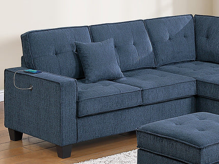 Sectional Set With Corner Wedge Ottoman USB Port