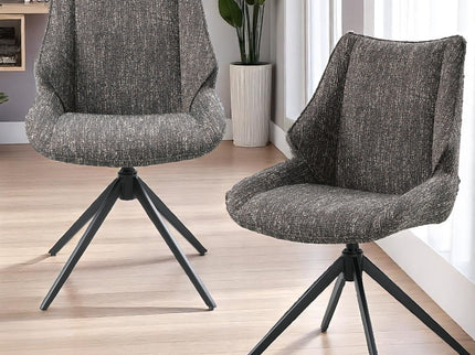 Malika - Side Chair With Swivel (Set of 2) - Brown Gray