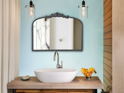 Arch Mirror, Baroque Inspired Wall Decor For Bathroom, Bedroom, Living Room