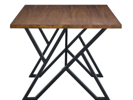 Industrial Style Indoor Dining Table With Metal Legs - Walnut / Black