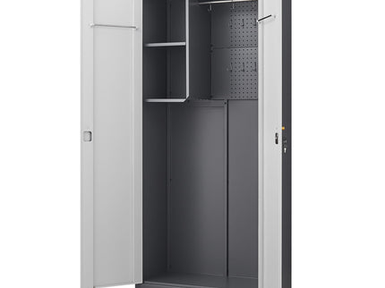 Outdoor Cabinet, Large Capacity Storage Vertical Tall Design With Shelves And Secure Lock