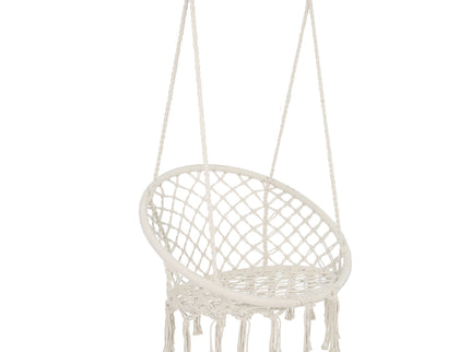 Macrame Hanging Hammock Chair, Rope Swing For Indoor And Outdoor Use