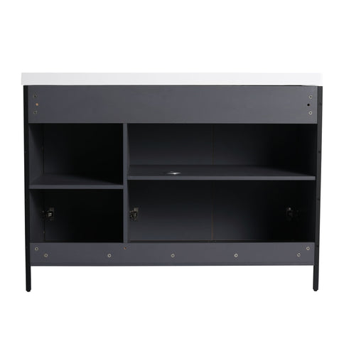 Contemporary Freestanding Bathroom Vanity With Adjustable Shelves