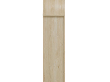 Arched Kitchen Pantry, Modern Farmhouse Wood Kitchen Storage Cabinets, Arched Storage Display Cabinet With Adjustable Shelves, Versatile Cupboard For Kitchen, Dining Room, Living Room - Natural