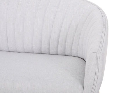 Mid Century Modern Loveseat With Channel Stitched Backrest