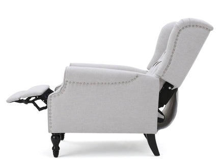 Armchair Recliner With Pushback Mechanism And Wingback Design