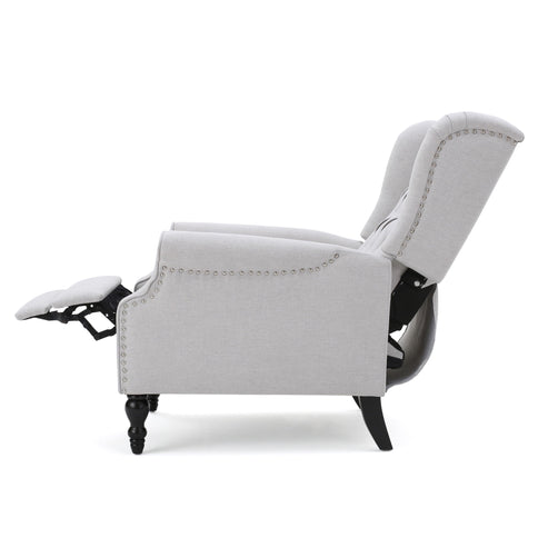 Armchair Recliner With Pushback Mechanism And Wingback Design