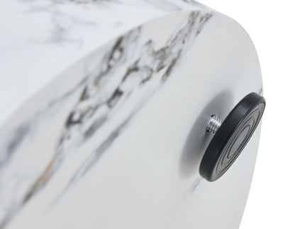 Elegant Cylindrical Table With Patterned Design For Versatile Use - White