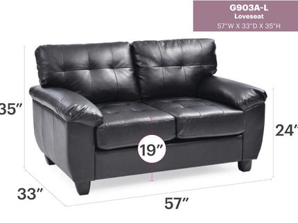 Stylish Loveseat With Padded Arms