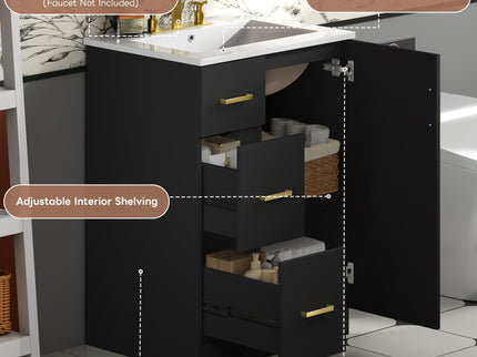 Bathroom Vanity With Under Mount Sink, 2 Drawers And Soft Closing Door