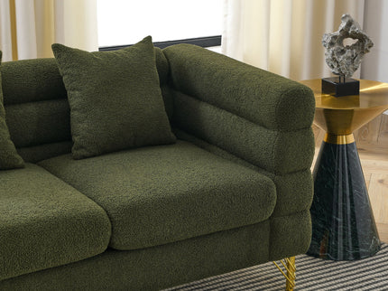 Oversized 2 Seater Sectional Sofa With Deep Seating And 2 Pillows