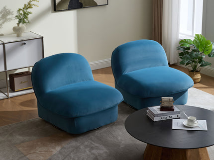 Pumpkin Shaped Swivel Accent Chair, 360 Degree Rotation For Living Room