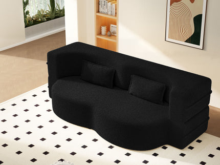 Modern Floor Sofa With 2 Pillows, Twin Size For Living Room