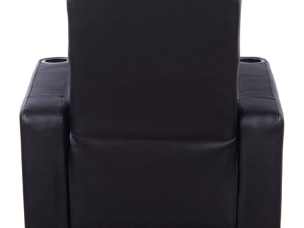 Upholstered Recliner With Cup Holder Comfort Lounge Chair - Black