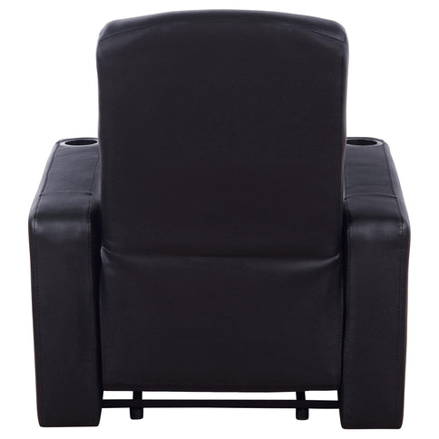 Upholstered Recliner With Cup Holder Comfort Lounge Chair - Black