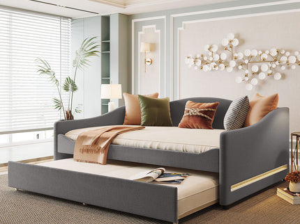 Upholstered Daybed With Light And Trundle