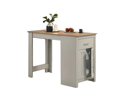 Alonzo - Small Space Counter Height Dining Table With Cabinet, Drawer, And 2 Ergonomic Counter Stools (Set of 3)