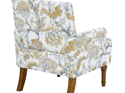 Floral Accent Armchair With Nailhead Trim
