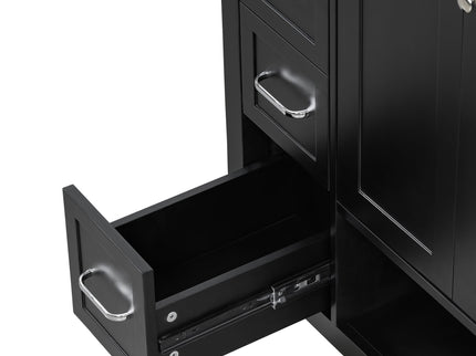 Bathroom Vanity With Sink Top, Bathroom Vanity Cabinet With 2 Doors And 2 Drawers, Open Shelf