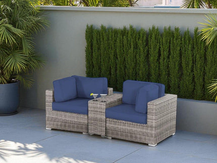 Handcrafted Outdoor Loveseat With Wicker Seating