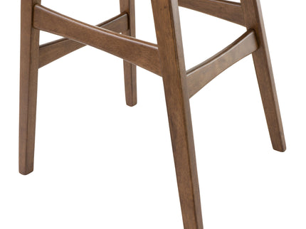 Mid Century Modern Bar Stool Set With Upholstered Seating