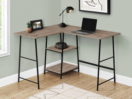 Computer Desk, Home Office, Corner, Storage Shelves, L Shape, Work, Laptop, Contemporary, Modern