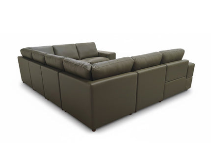Upholstered Large Arms Sectional With Recliner Seats