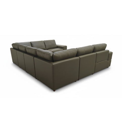 Upholstered Large Arms Sectional With Recliner Seats