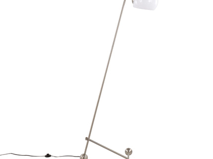Eileen - Contemporary Floor Lamp - Nickel / White