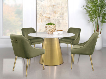 Earline - Round Dining Table - White Marble