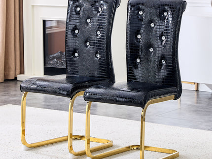 Elegant Design Alligator Skin Upholstered Dining Chairs