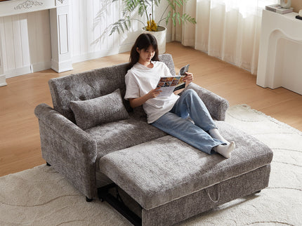 Loveseat Sofa Bed, Pull - Out Couch Sleeper & 2 Pillows