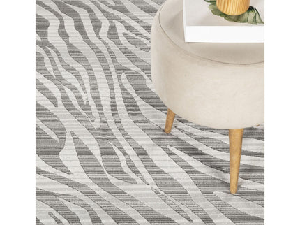Geometrix - 5'3" X 7'3" Area Rug Geometric & 3D Effect - Ivory / Gray