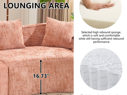 Curved Compressed Sofa, Nordic-Style Design For Living Room