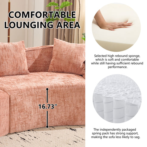 Curved Compressed Sofa, Nordic-Style Design For Living Room