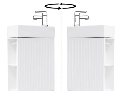 Modern Bathroom Vanity With Sink And 2 Tier Shelf